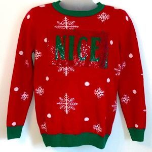 Vintage To Be Jolly Nice or Naughty Ugly Christmas Sweater Size M